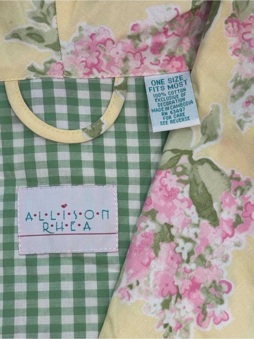 Yellow and Pink Floral 100%Cotton Robe with Hydrangea Print - Picture 2 of 8